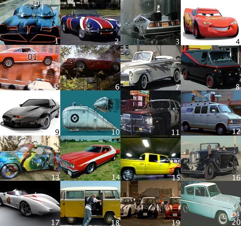 Movie and TV cars Quiz By llgrmm